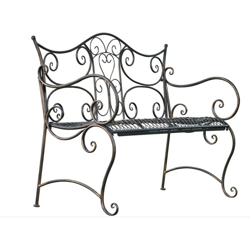 Banc de jardin au style antique Tara en fer forgé Bronze