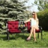 Relaxdays Banc de jardin avec table pliante, 3 places, extérieur