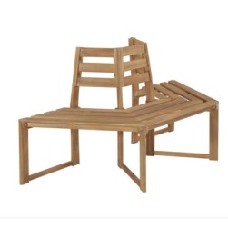 Banc de tour d'arbre Demi-hexagonal 160 cm Bois d'acacia massif