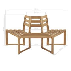 Banc de tour d'arbre Demi-hexagonal 160 cm Bois d'acacia massif