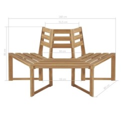 Banc de tour d'arbre Demi-hexagonal 160 cm Bois d'acacia massif