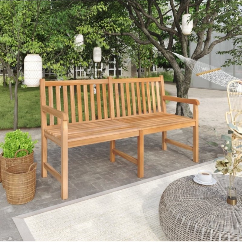 Banc de jardin 150 cm Bois de teck solide vidaXL