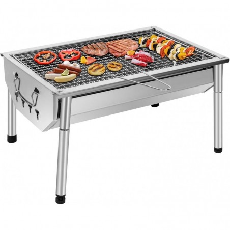 SunJas Ajustable Barbecue Démontable en Acier Portable BBQ