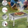 SunJas Ajustable Barbecue Démontable en Acier Portable BBQ