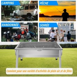 SunJas Ajustable Barbecue Démontable en Acier Portable BBQ