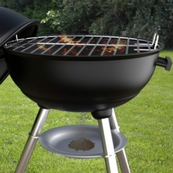 Barbecue Charbon Portable BBQ Rond Couvercle Double Roues Barbecue