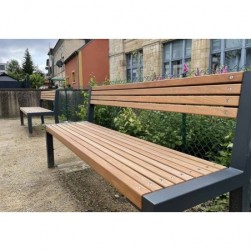 Banc de jardin en bois de pin traité et acier galvanisé Bonn