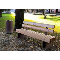 Banc de jardin en bois de pin traité et acier galvanisé Porto