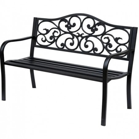 Banc de Jardin 3 Places Cosy Chic Noir - Outsunny