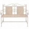 ZHI Banc de jardin 115 cm Acier Blanc vintage