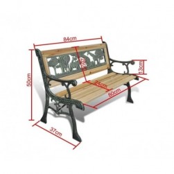 Banc de jardin pour enfants 84 cm Bois