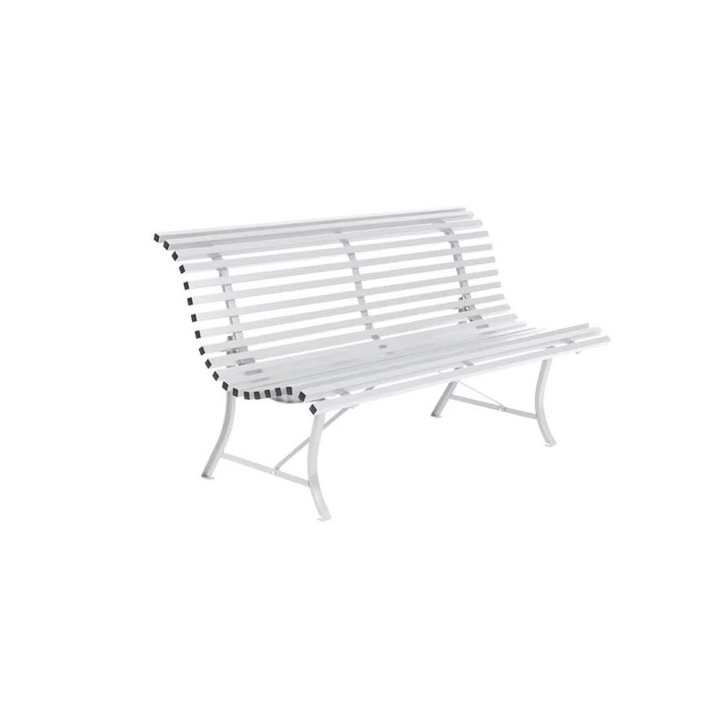 Banc Louisiane Fermob en acier coloris blanc coton 150 cm