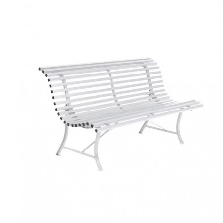 Banc Louisiane Fermob en acier coloris blanc coton 150 cm