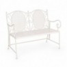 Banc de jardin 2 places 115x60x92 cm en fer blanc