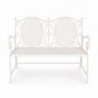 Banc de jardin 2 places 115x60x92 cm en fer blanc