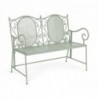 Banc de jardin 2 places 115x60x92 cm en fer vert clair