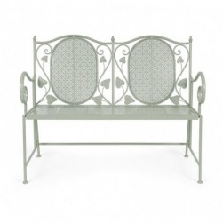 Banc de jardin 2 places 115x60x92 cm en fer vert clair