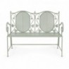 Banc de jardin 2 places 115x60x92 cm en fer vert clair