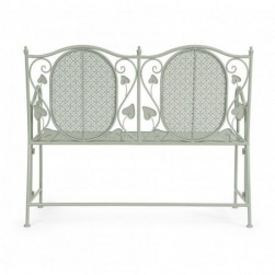 Banc de jardin 2 places 115x60x92 cm en fer vert clair