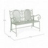 Banc de jardin 2 places 115x60x92 cm en fer vert clair