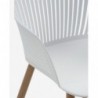 Mobilier de jardin RAMTEN L72 table eucalyptus + 4 VANTORE chaises blanc