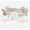 RAMTEN L75/126 table + 4 FASTRUP chaises empilables blanc