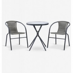 Ensemble table et chaises RADSTRUP table + 2 GRENAA chaises noir