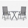 Mobilier de jardin RADSTRUP table + 2 MELLBY chaises noir