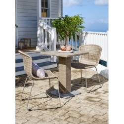 Mobilier de jardin THY L60 table + 2 HAJSTRUP chaises naturel