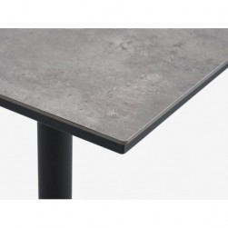 TIPMOSE L70 table gris + 2 MELLBY chaises noir