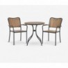 Ensembles de jardin BASTRUP table + 2 BASTRUP chaises acacia/noir