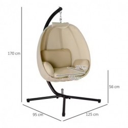 Fauteuil suspendu de jardin - Fauteuil oeuf suspendu pliable