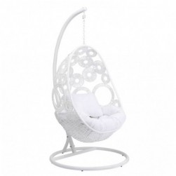 Chaise Suspendue Fauteuil de jardin suspendu blanc et acier