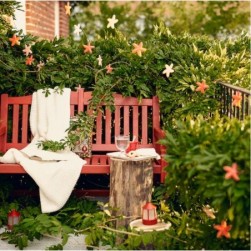 PÄRONHOLMEN Banquette, extérieur, rouge,Banc de Jardin