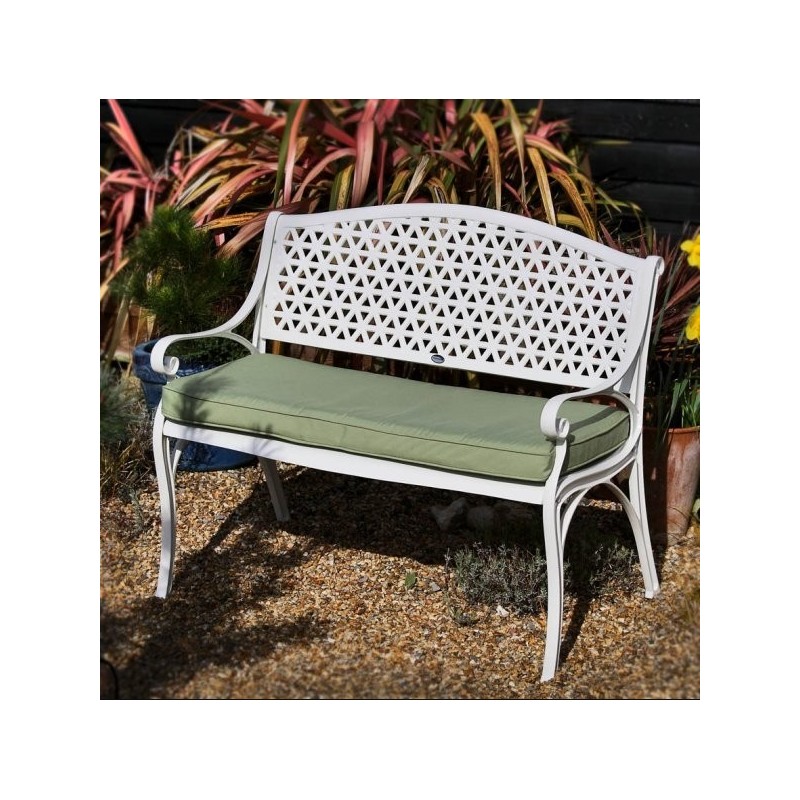 Blanc Banc de jardin en aluminium 102 cm