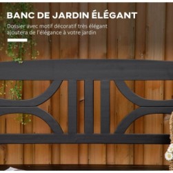 Banc de Jardin Banquette extérieur siège à Lattes à Dossier