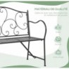 Banc de Jardin 2 Places terrasse Patio en Acier Style Romantique