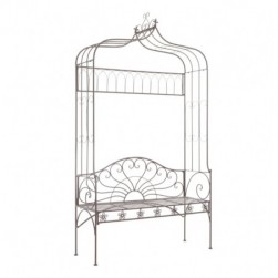 vidaXL Banc de jardin 122 cm Fer Marron antique