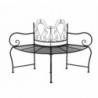 Banc tour d'arbre 150 cm Noir Acier