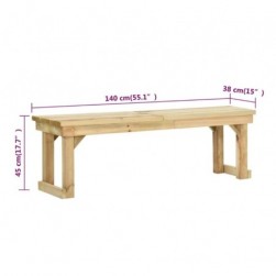 Banc de jardin 140 cm Bois de pin imprégné