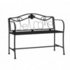 Banc de jardin 2 places 104 cm Noir Acier