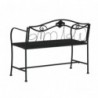 Banc de jardin 2 places 104 cm Noir Acier