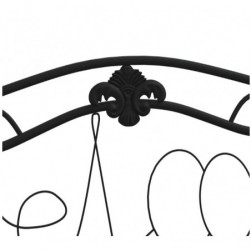 Banc de jardin 2 places 104 cm Noir Acier