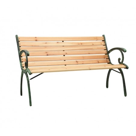 Banc de jardin 123 cm fonte et bois de sapin massif