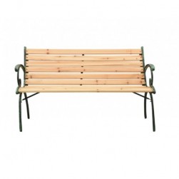 Banc de jardin 123 cm fonte et bois de sapin massif