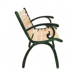 Banc de jardin 123 cm fonte et bois de sapin massif