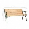 Banc de jardin 123 cm fonte et bois de sapin massif