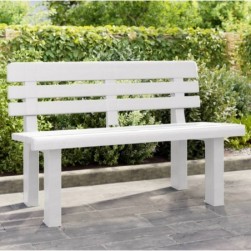 Banc de jardin blanc 110x52x71 cm polypropylène