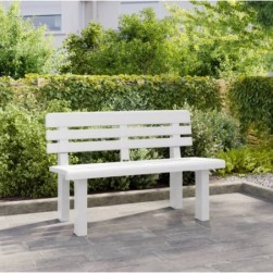 Banc de jardin blanc 110x52x71 cm polypropylène