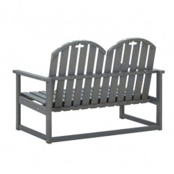 Banc de jardin Gris 110 cm Bois d'acacia solide